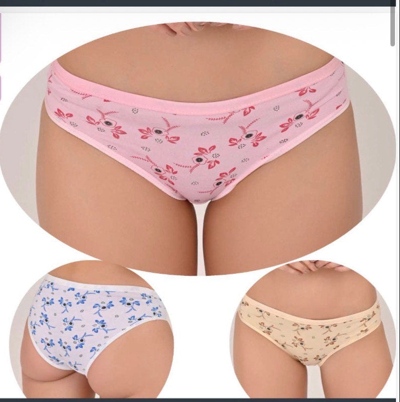Soft cotton flower print panty offers durable freshness, stylish daily wear.